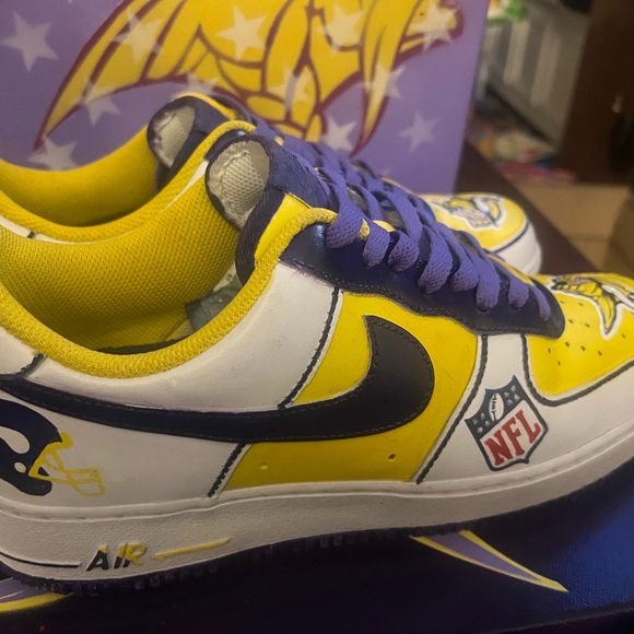 Size 9.5 - Custom Hand Painted Nike “ SKOL “ Air Force 1 - Picture 2 of 12